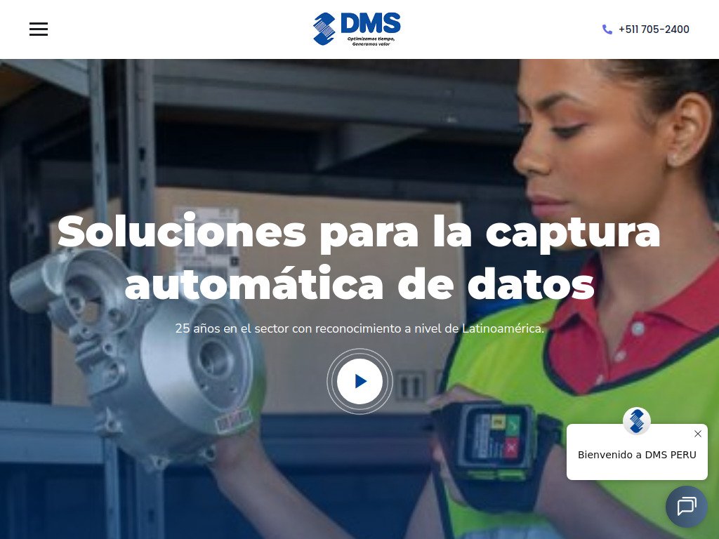 DMS Peru warehouse inventory software website designed by U7 Digital