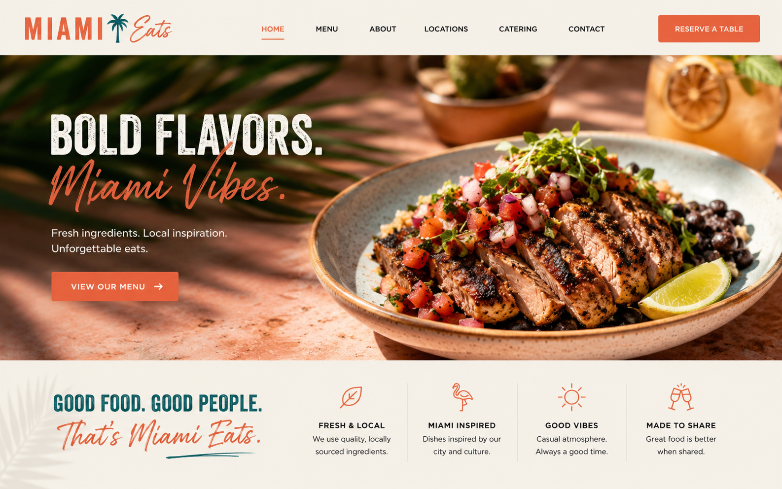 Miami Eats restaurant website design by U7 Digital South Florida