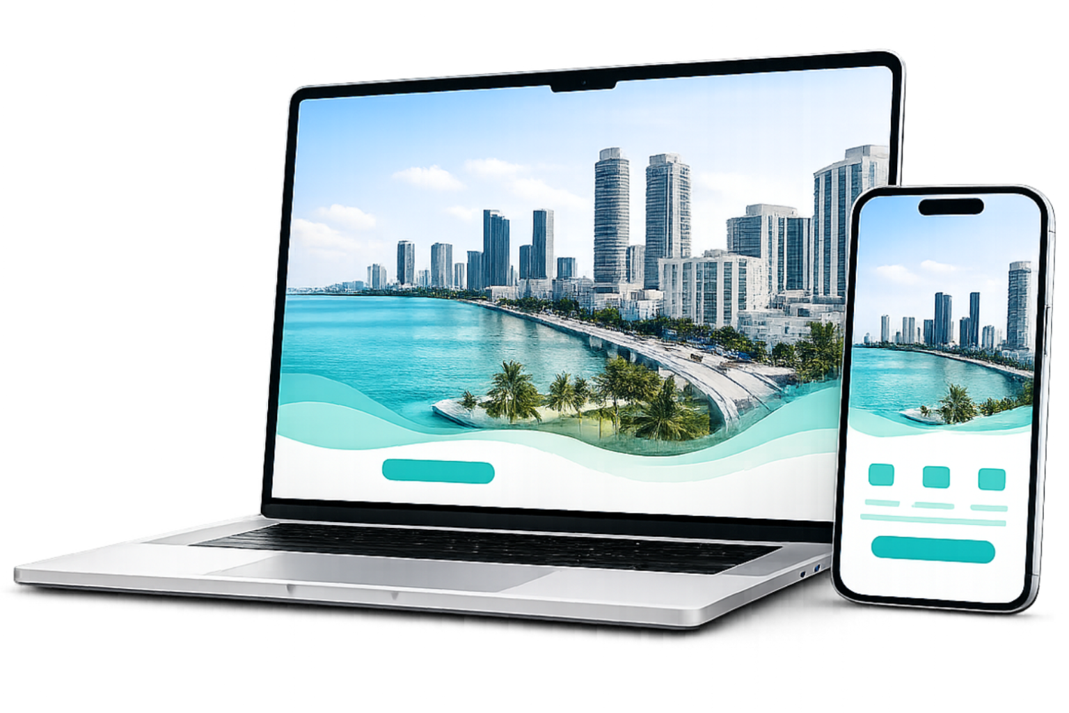 Website design mockup on laptop and phone - U7 Digital South Florida